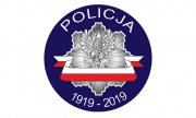 logo okolicznościowe policji. Napis Policja i daty 1919 - 2019