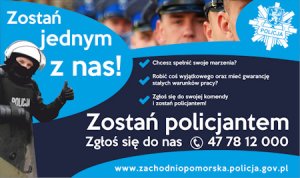 plakat promujący prace w Policji