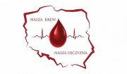 Naszkicowana mapa polski z kroplą krwi.